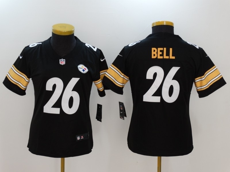 NFL Women Pittsburgh Steelers Bell #26 black Jersey