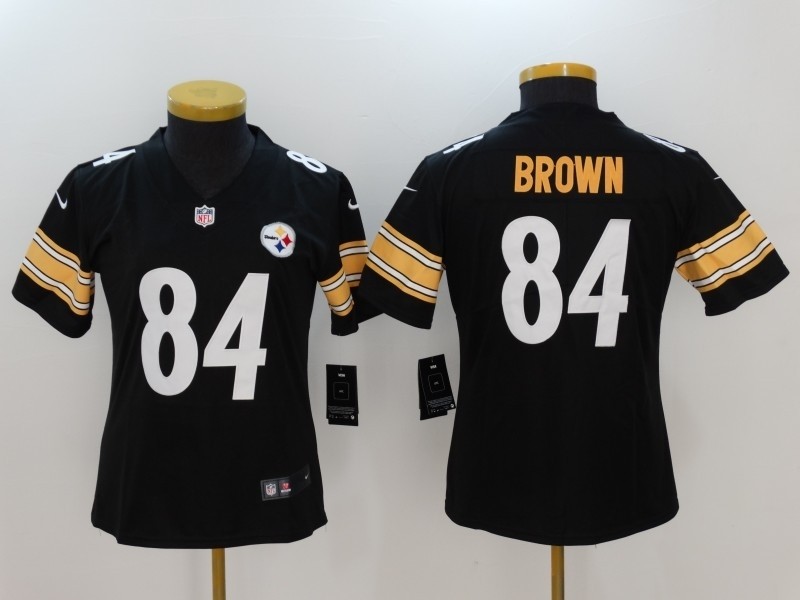 NFL Women Pittsburgh Steelers Antonio Brown #84 black Jersey