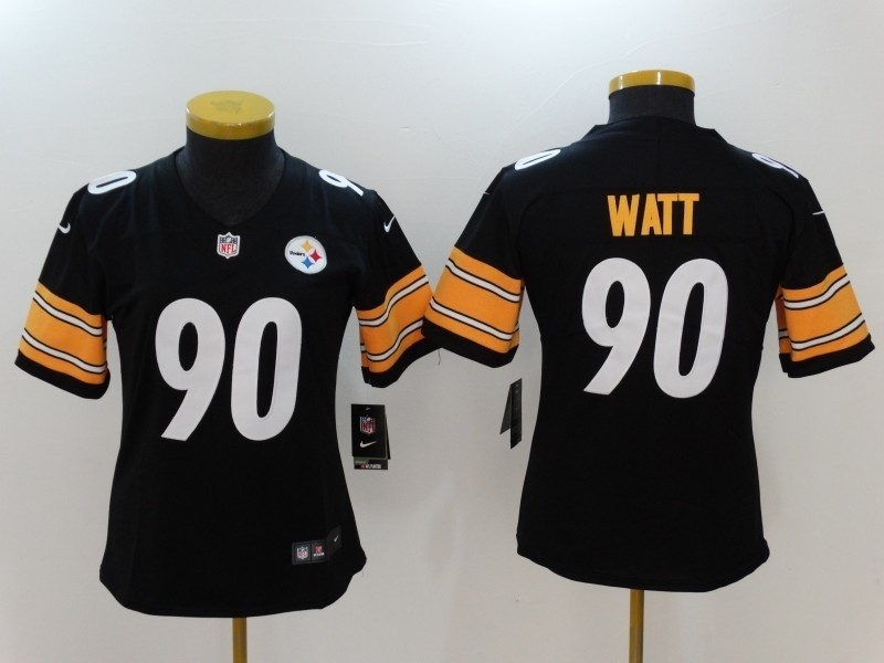 NFL Women Pittsburgh Steelers Watt #90 black Jersey