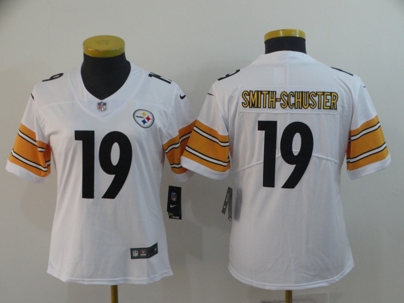 NFL Women Pittsburgh Steelers Smith-Schuster #19 White Jersey