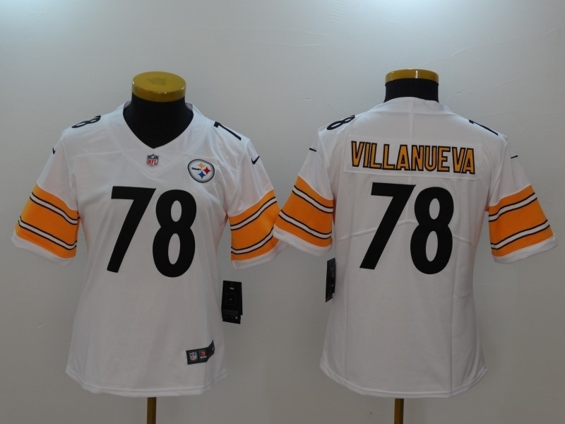 NFL Women Pittsburgh Steelers Villanueva #78 White Jersey