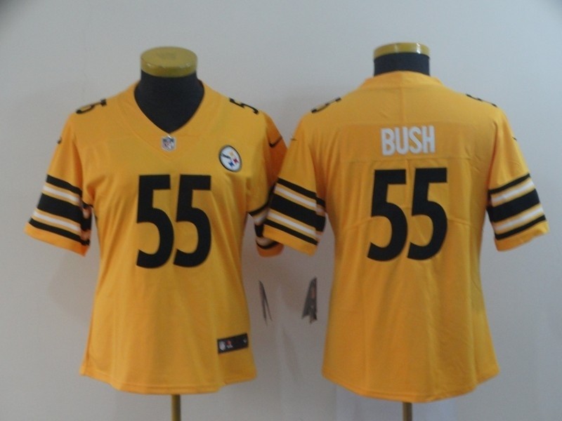 NFL Women Steelers Devin Bush #55 Gold Inverted Legend Jersey