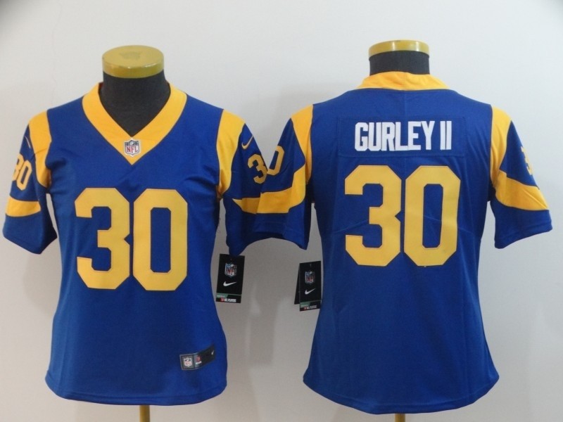 NFL Women Rams Todd Gurley II #30 Royal blue Jersey