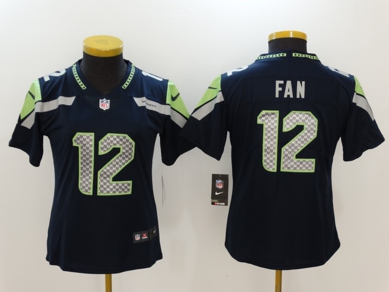 NFL Women Seattle Seahawks Fan #12 blue Jersey