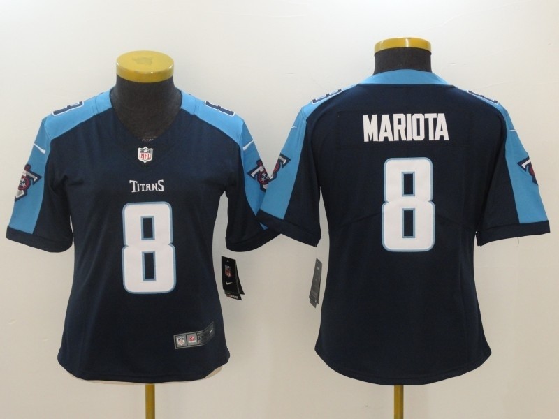 NFL Women Tennessee Titans Mariota #8 navy blue Jersey