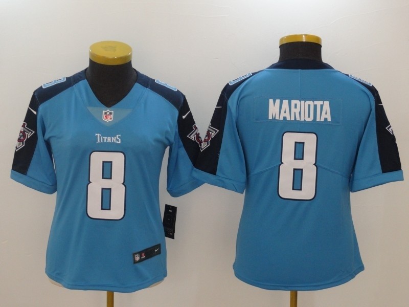 NFL Women Tennessee Titans Mariota #8 Sky blue Jersey