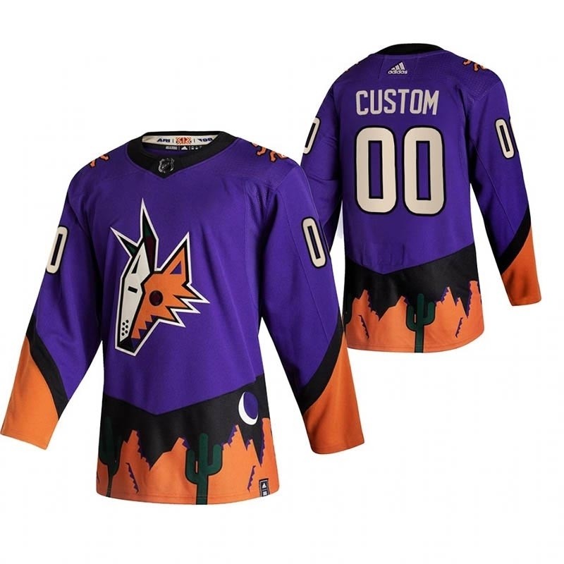 Arizona Coyotes Custom Purple Men's Adidas 2020-21 Reverse Retro Alternate Player NHL Jersey (Name and number remark in comment column)