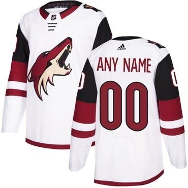 Men's Adidas Coyotes Personalized Authentic White Road NHL Jersey(Name and number remark in comment column)