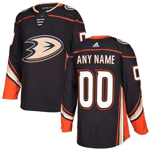 Men's Adidas Ducks Personalized Authentic Black Home NHL Jersey(Name and number remark in comment column)