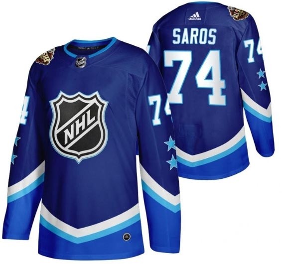 Men's Nashville Predators #74 Juuse Saros 2022 All-Star Blue Stitched Jersey