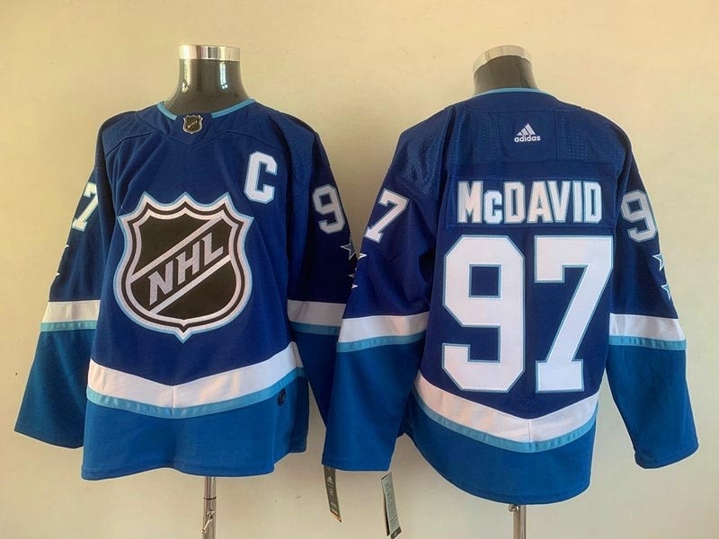 Men's Edmonton Oilers #97 Connor McDavid 2022 All-Star Blue Stitched Jersey