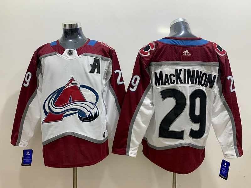 NHL Colorado Avalanche #29 Nathan MacKinnon White New Adidas Jersey