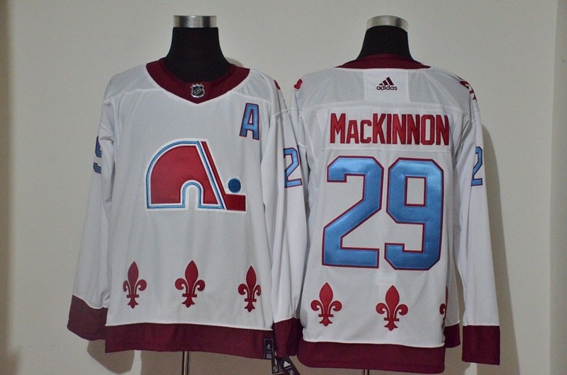 NHL Colorado Avalanche #29 Nathan MacKinnon White 2021 Reverse Retro Jersey Adidas jersey