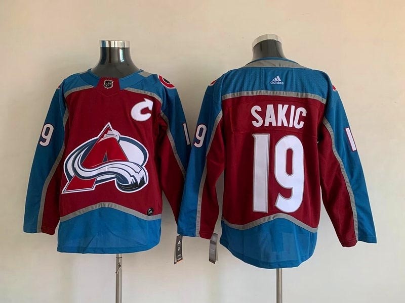 NHL Colorado Avalanche #19 Joe Sakic Burgundy Adidas New Jersey