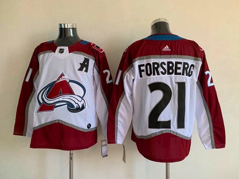 NHL Colorado Avalanche #21 Peter Forsberg White Adidas New Jersey