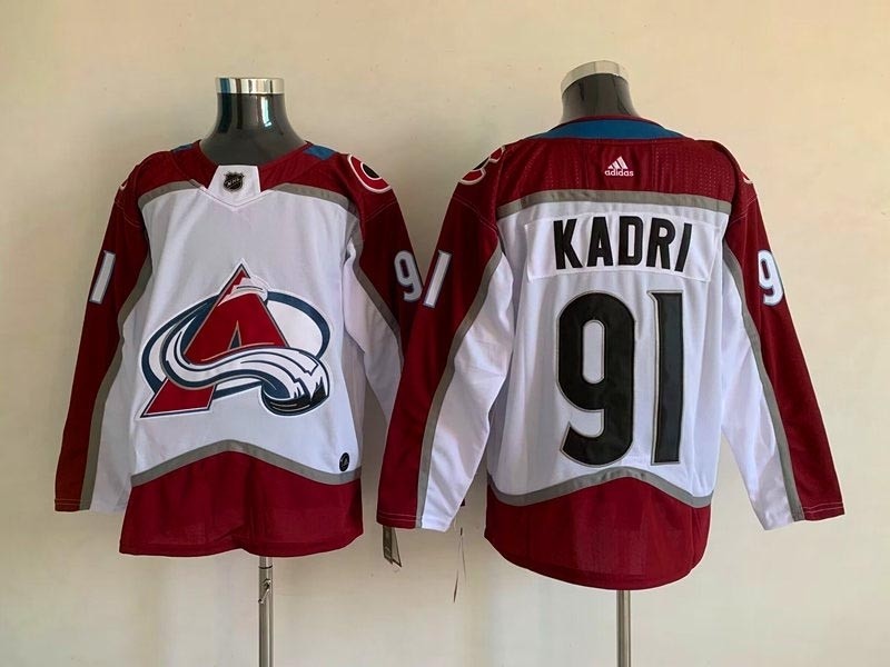 NHL Colorado Avalanche #91 Nazem Kadri White Adidas New Jersey