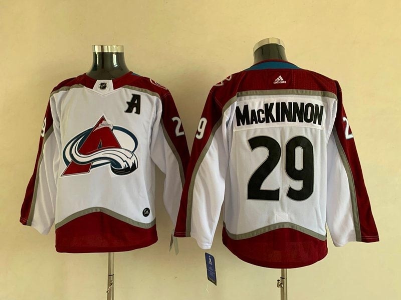 Youth Colorado Avalanche #29 Nathan MacKinnon White Adidas Jersey