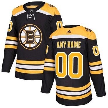 Men's Adidas Bruins Personalized Authentic Black Home NHL Jersey(Name and number remark in comment column)