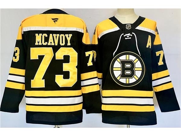 Men's Boston Bruins #73 Charlie McAvoy 2024-25 Black Jersey