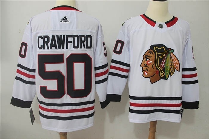 NHL Chicago Blackhawks #50 Corey Crawford White Adidas Jersey