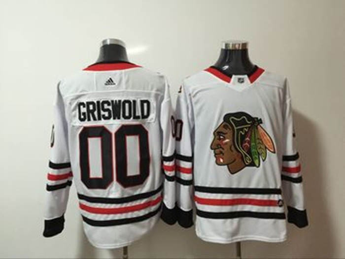 NHL Chicago Blackhawks #00 Clark Griswold White Adidas Jersey