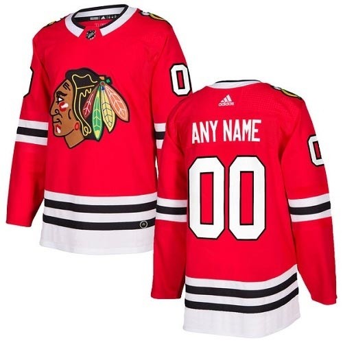 Men's Adidas Blackhawks Personalized Authentic Red Home NHL Jersey(Name and number remark in comment column)