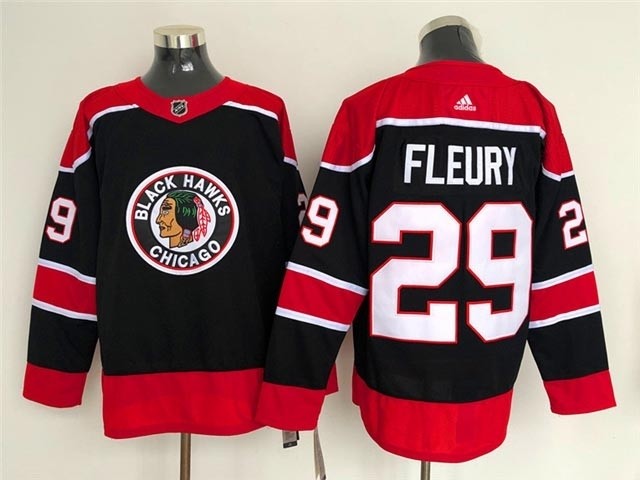 NHL Chicago Blackhawks #29 Marc-Andre Fleury Black 2020-21 Reverse Retro Adidas Jersey