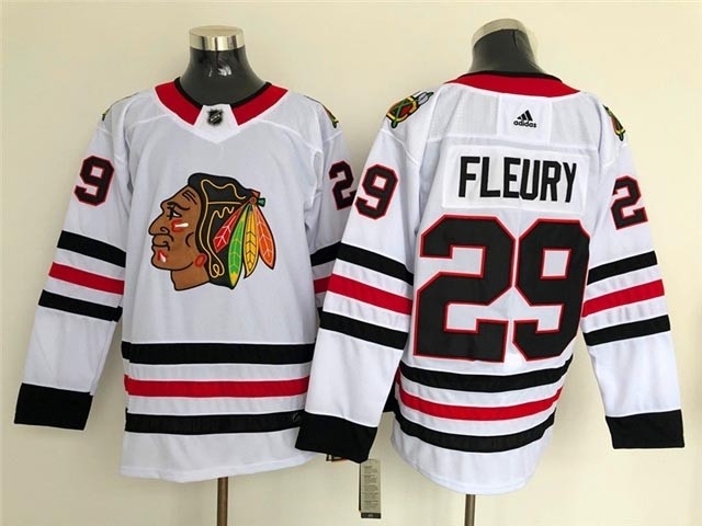 NHL Chicago Blackhawks #29 Marc-Andre Fleury White Adidas Jersey