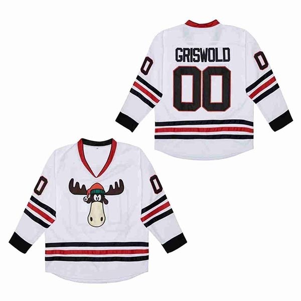 NHL Chicago Blackhawks  #00 Clark Griswold White Christmas Vacation Movie with Reindeer Hockey Jersey