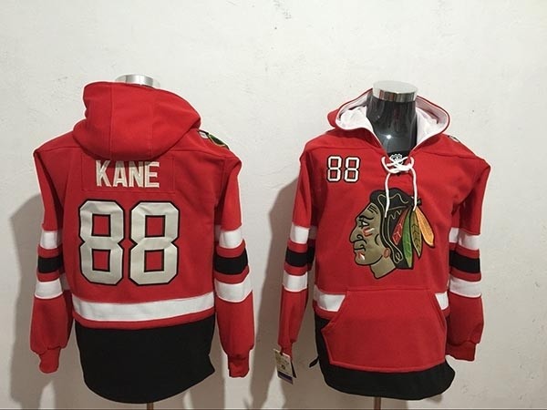 NHL Chicago Blackhawks #88 Patrick Kane Red All Stitched Hooded Sweatshirt