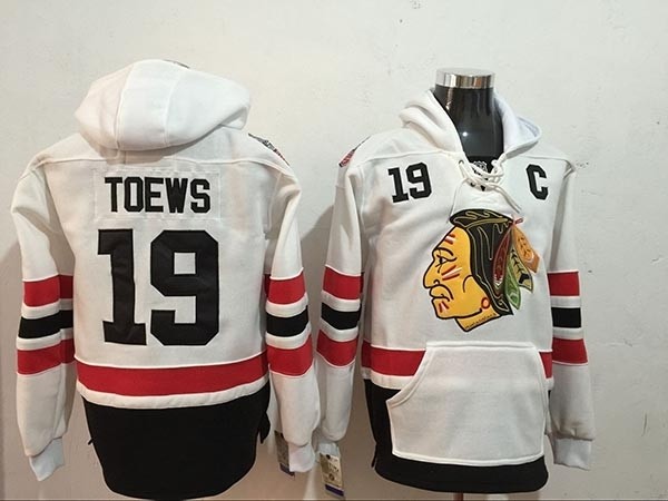 NHL Chicago Blackhawks #19 Jonathan Toews White Winter Classic All Stitched Hooded Sweatshirt