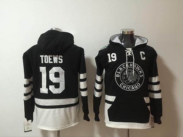 NHL Chicago Blackhawks #19 Jonathan Toews Black Winter Classic All Stitched Hooded Sweatshirt