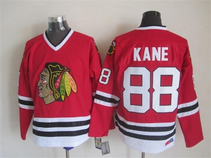 Men's Chicago Blackhawks #88 Patrick Kane Red Throwback CCM Jersey