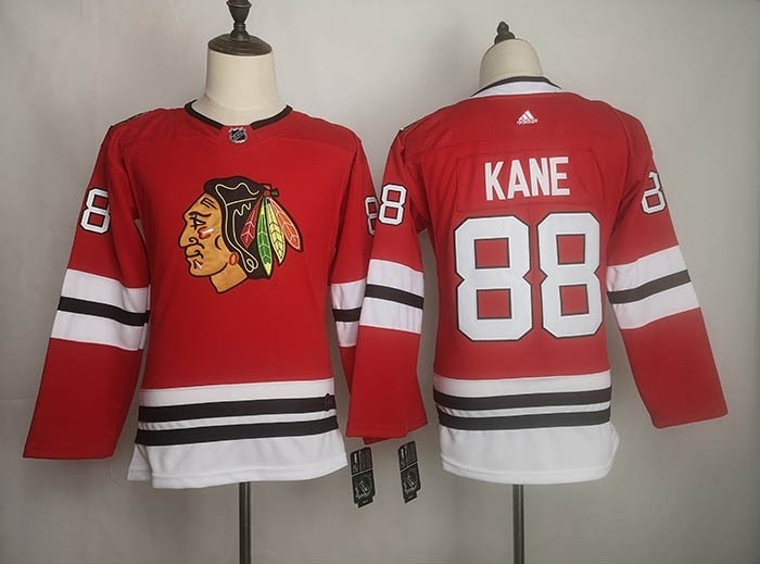 Women Blackhawks #88 Patrick Kane Red Adidas Jersey