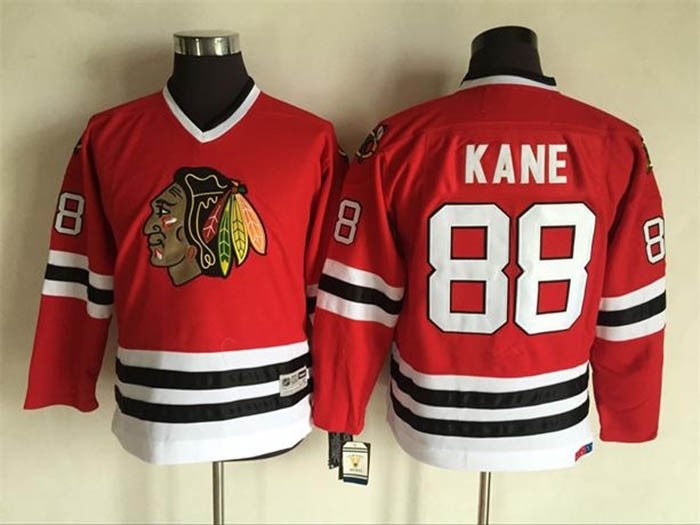 Youth Chicago Blackhawks #88 Patrick Kane Red Throwback CCM Jersey