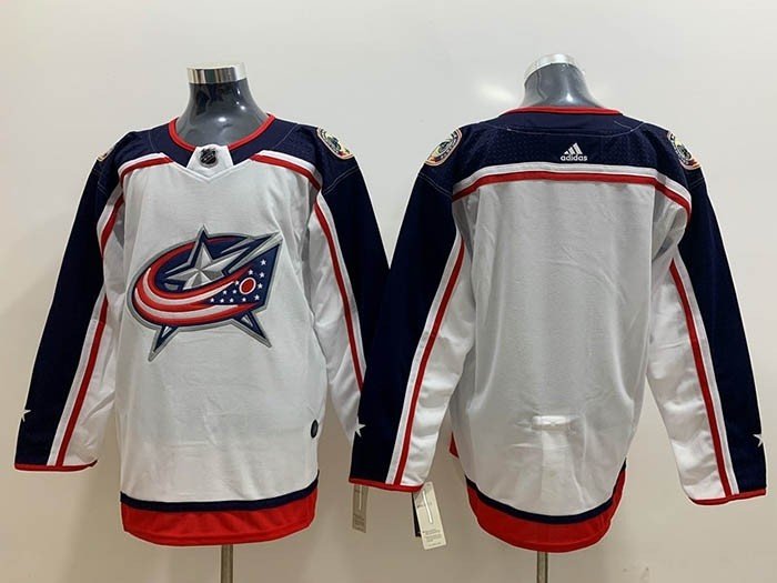 NHL Columbus Blue Jackets Blank White Adidas Jersey