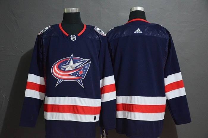 NHL Columbus Blue Jackets Blank Navy Drift Fashion Adidas Jersey