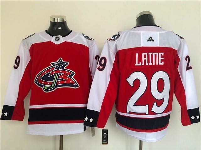 Men's Columbus Blue Jackets #29 Patrik Laine Red Adidas 2020-21 Reverse Retro Alternate NHL Jersey