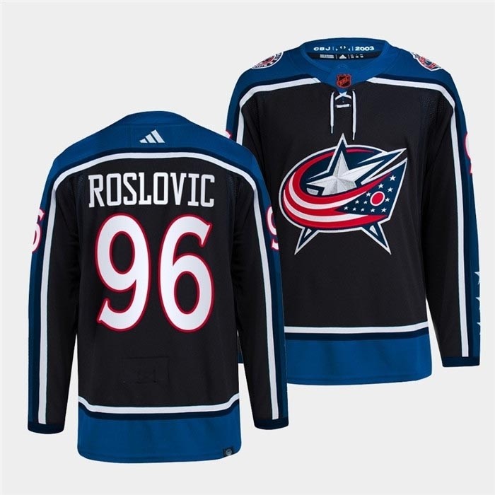 Men's Columbus Blue Jackets #96 Jack Roslovic Navy 2022-23 Reverse Retro Stitched Jersey