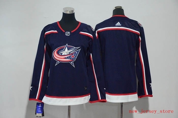 Women Columbus Blue Jackets Blank Navy Adidas Jersey