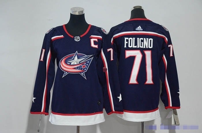 Youth Columbus Blue Jackets #71 Nick Foligno Navy Adidas Jersey