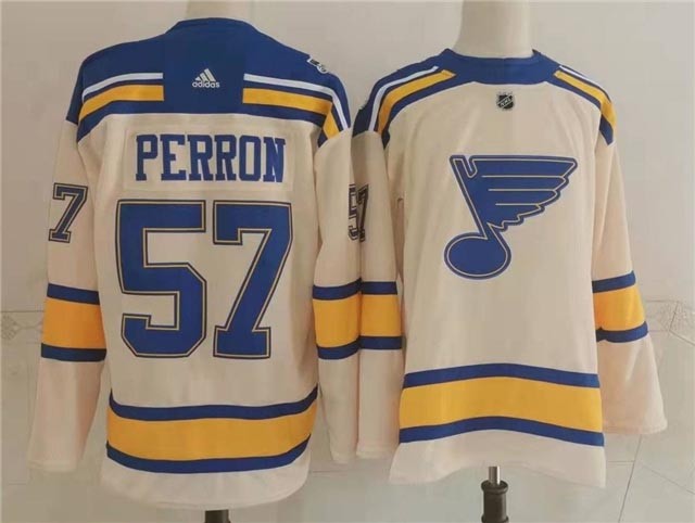 St. Louis Blues #57 David Perron Cream 2022 Winter Classic Jersey