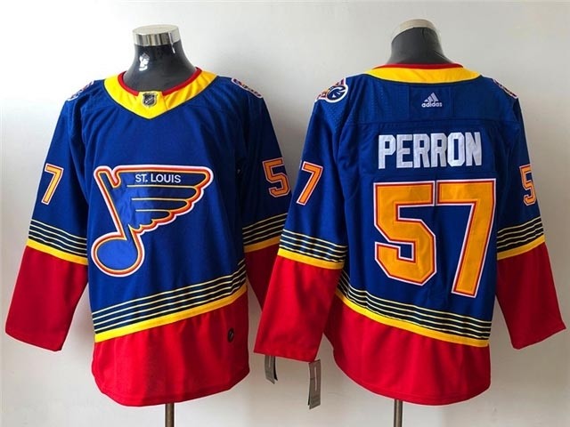 NHL St. Louis Blues #57 David Perron Blue Vintage Adidas Jersey