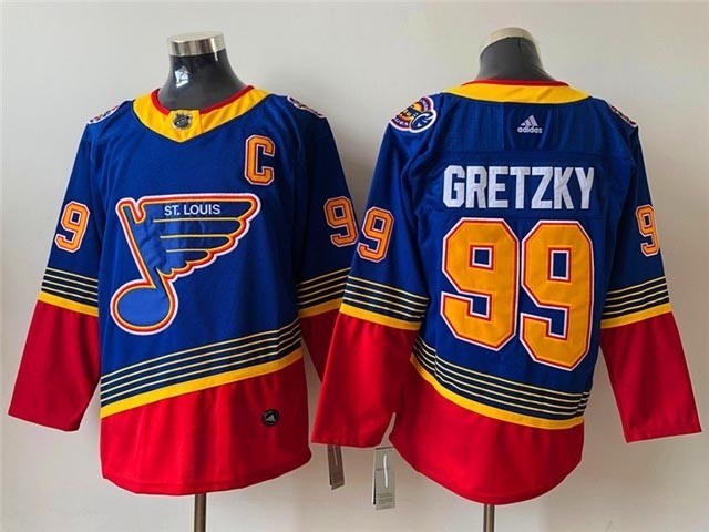 NHL St. Louis Blues #99 Wayne Gretzky Blue Vintage Adidas Jersey