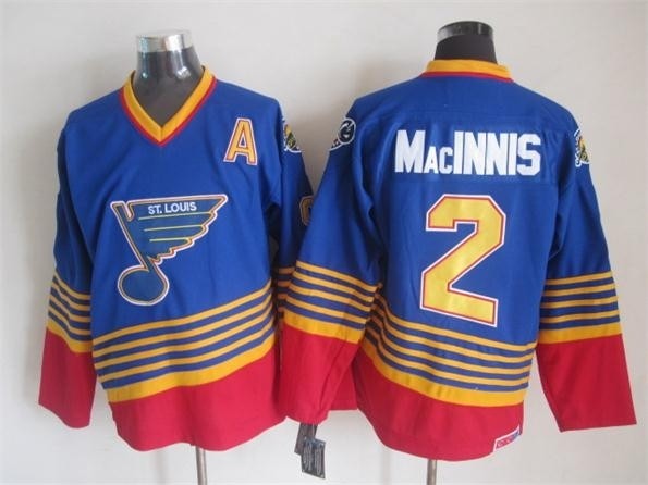 Men's St. Louis Blues #2 Al MacInnis 1995 Blue Throwback CCM Jersey