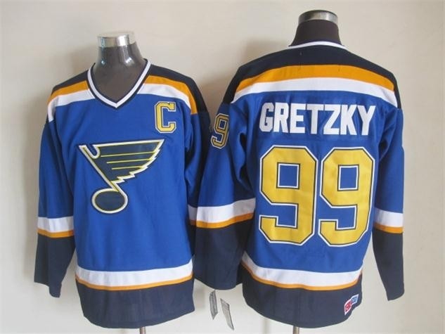 Men's St. Louis Blues #99 Wayne Gretzky 2014 Blue Throwback CCM Jersey