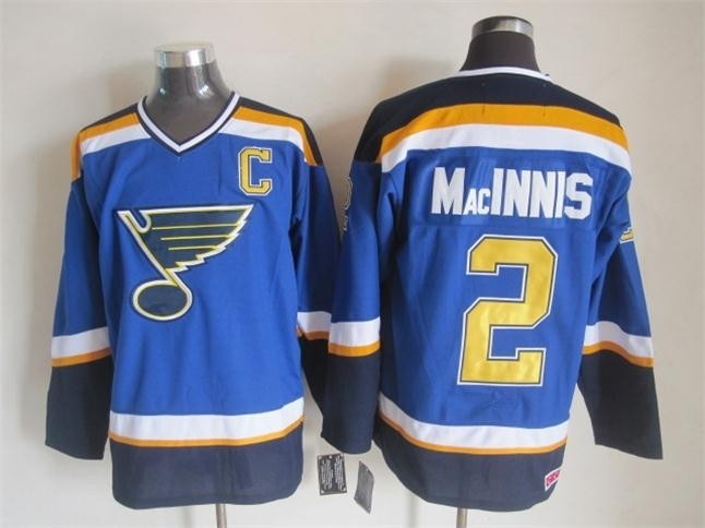 Men's St. Louis Blues #2 Al MacInnis 2014 Blue Throwback CCM Jersey