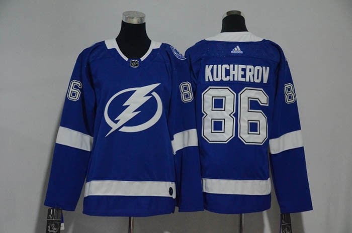 Women Tampa Bay Lighting #86 Nikita Kucherov Blue Adidas Jersey