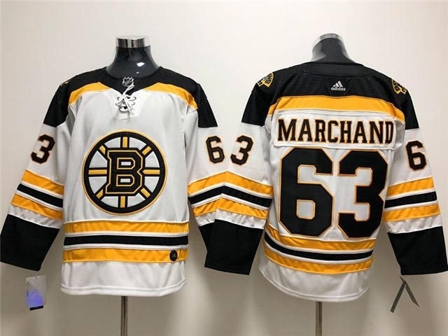 Boston Bruins #63 Brad Marchand White Adidas Jersey