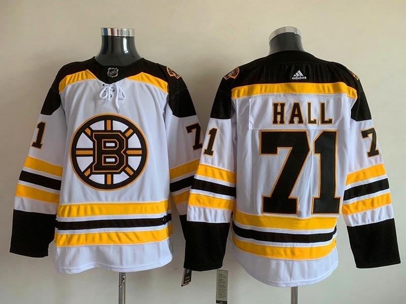 NHL Boston Bruins #71 Taylor Hall White Authentic Stitched NHL Adidas Jersey